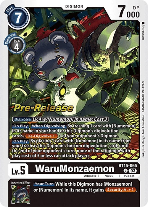 WaruMonzaemon (15065) [BT15_PR] - Digimon Card Game Single