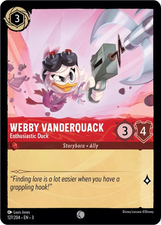 Webby Vanderquack - Enthusiastic Duck (127) (3) - Disney Lorcana Single