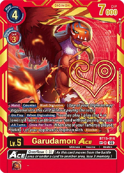 Garudamon ACE (Special Rare) (15014) [BT15] - Digimon Card Game Single