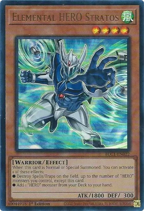 Elemental HERO Stratos (Alternate Art) (1022) (BLC1) - YuGiOh Single
