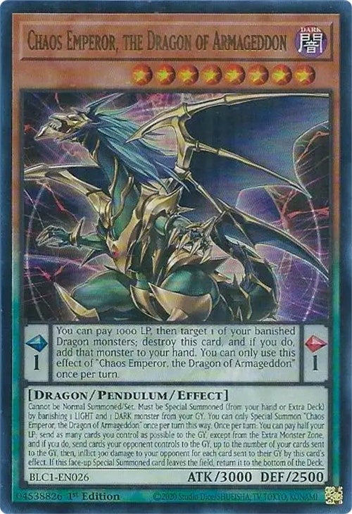 Chaos Emperor the Dragon of Armageddon (1026) (BLC1) - YuGiOh Single