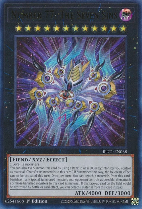 Number 77: The Seven Sins (1038) (BLC1) - YuGiOh Single