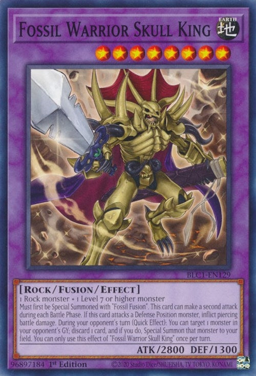 Fossil Warrior Skull King (1129) (BLC1) - YuGiOh Single