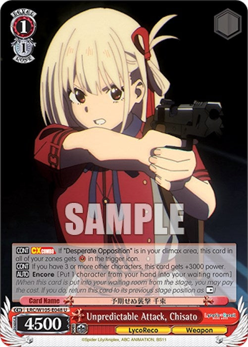 Unpredictable Attack Chisato (105048) [LRC] - Weiss Schwarz Single