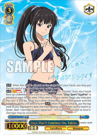 Days That’ll Continue On Takina (SSP) (105068) [LRC] - Weiss Schwarz Single