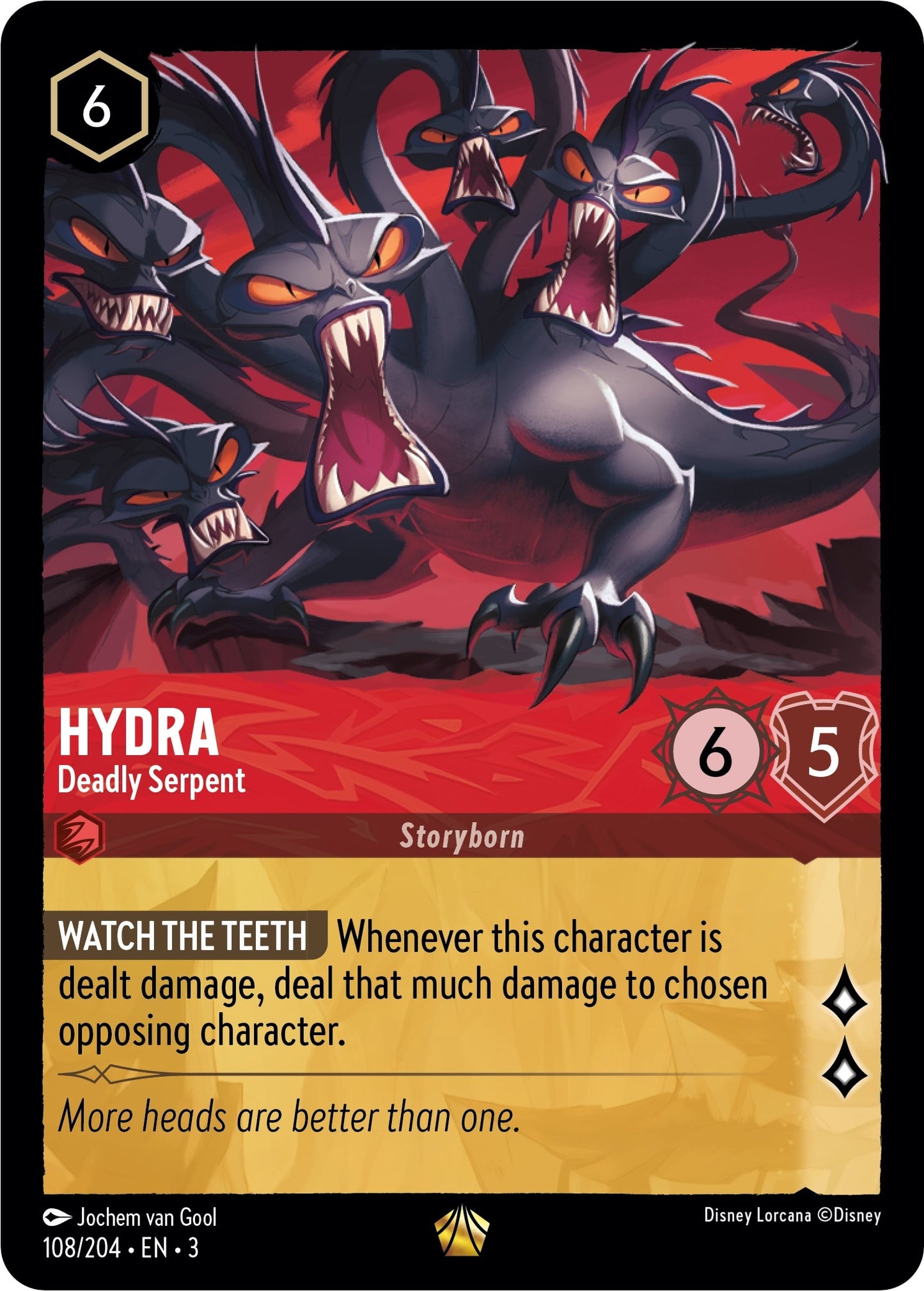 Hydra - Deadly Serpent (108) (3) - Disney Lorcana Single