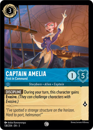 Captain Amelia - First in Command (138) (3) - Disney Lorcana Single