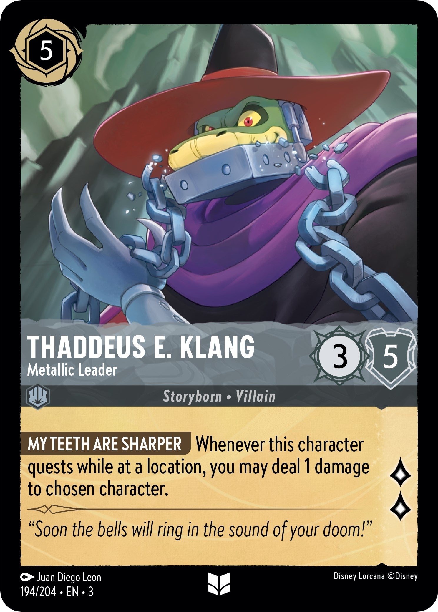 Thaddeus E. Klang - Metallic Leader (194) (3) - Disney Lorcana Single