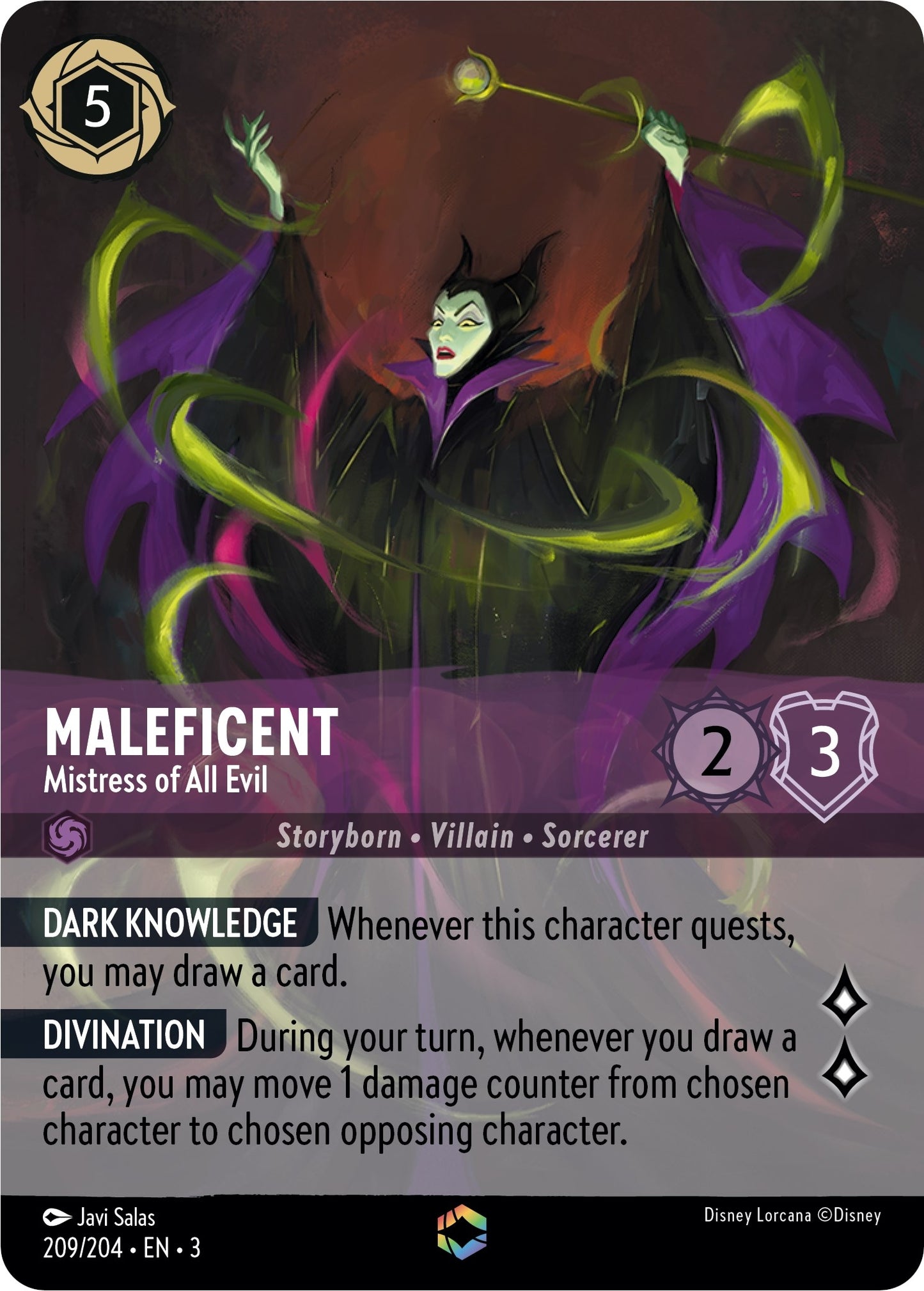 Maleficent - Mistress of All Evil (Enchanted) (209) (3) - Disney Lorcana Single