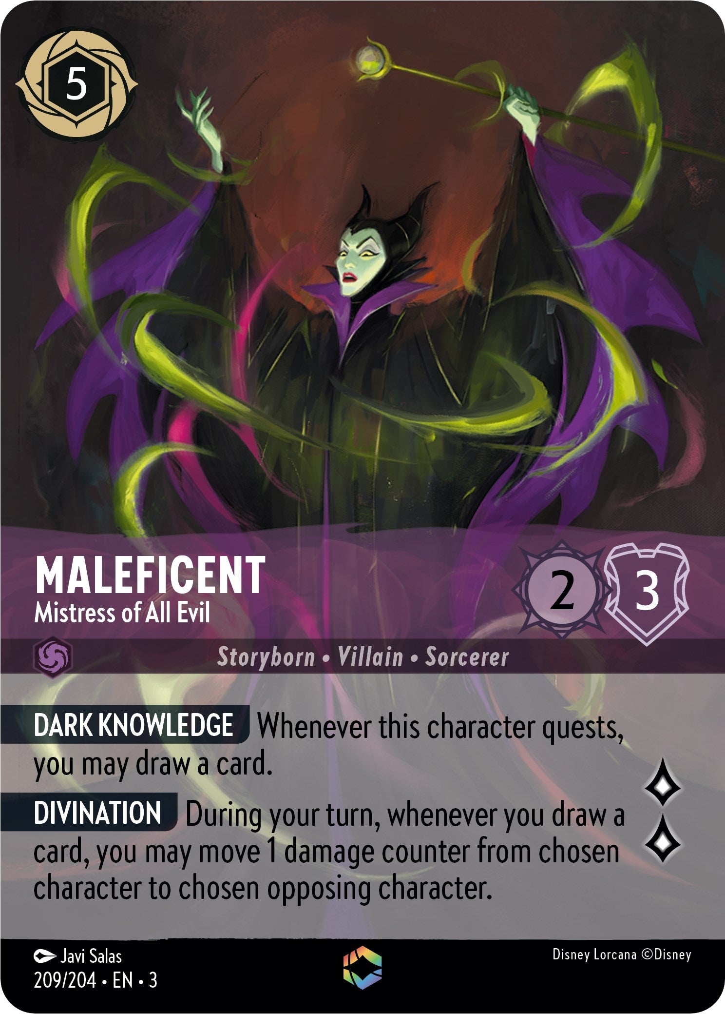 Maleficent - Mistress of All Evil (Enchanted) (209) (3) - Disney Lorcana Single