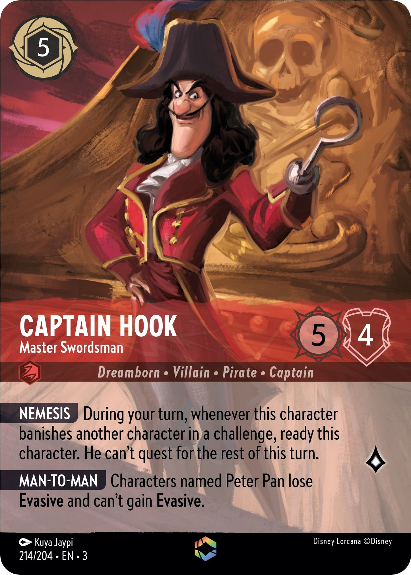Captain Hook - Master Swordsman (Enchanted) (214) (3) - Disney Lorcana Single