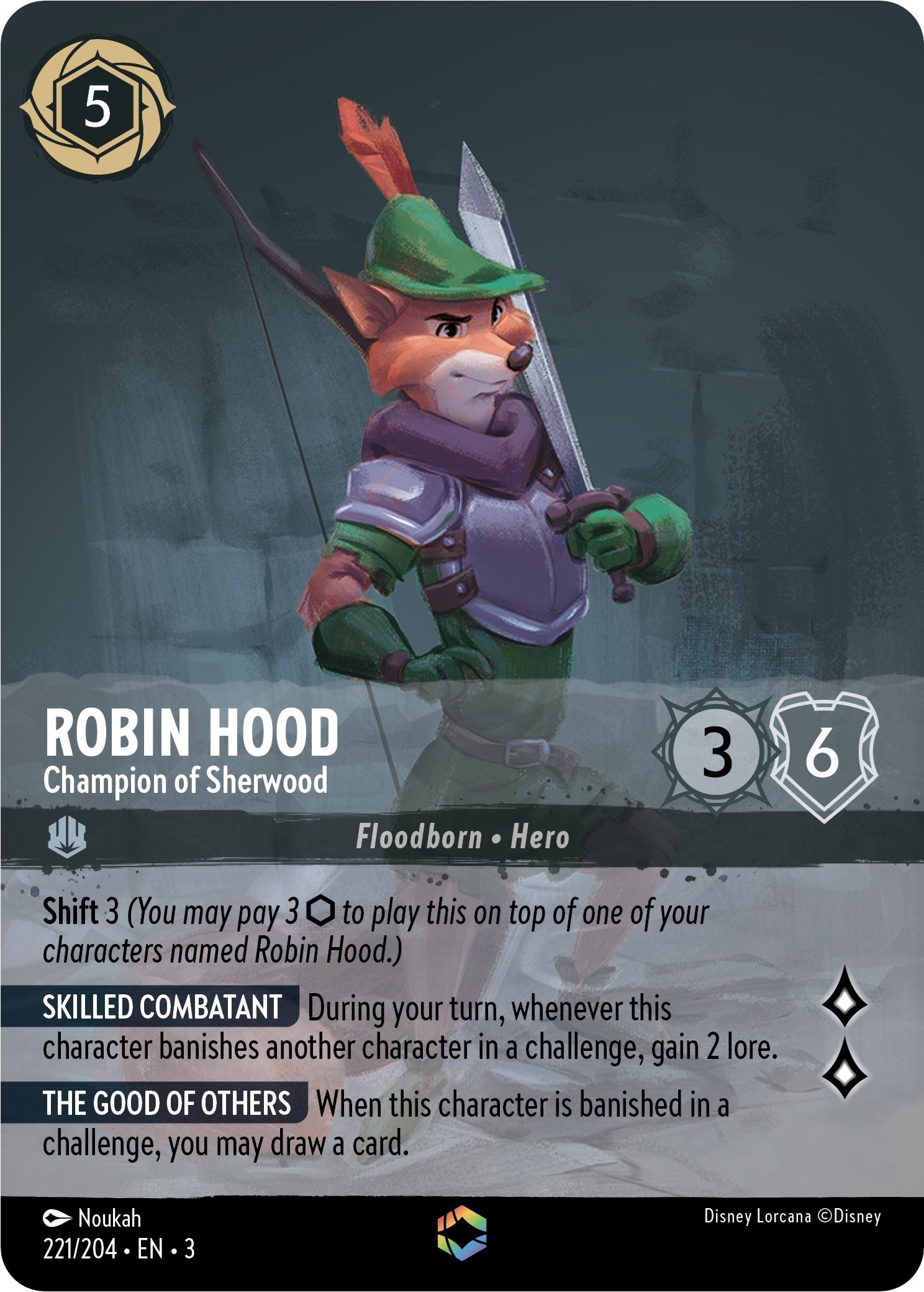 Robin Hood - Champion of Sherwood (Enchanted) (221) (3) - Disney Lorcana Single