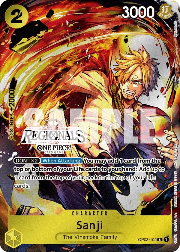 Sanji (Online Regional 2024) [Participant] (3102) (OP-PR) - One Piece Card Game Single
