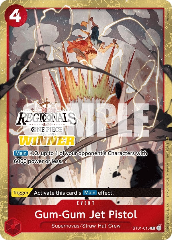 Gum-Gum Jet Pistol (Online Regional 2024) [Winner] (1015) (OP-PR) - One Piece Card Game Single