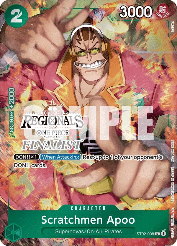 Scratchmen Apoo (Offline Regional 2024) [Finalist] (2008) (OP-PR) - One Piece Card Game Single