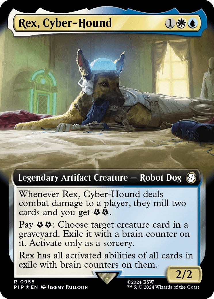 Rex Cyber-Hound (Extended Art) (Surge Foil) (955) [PIP] - MTG Single