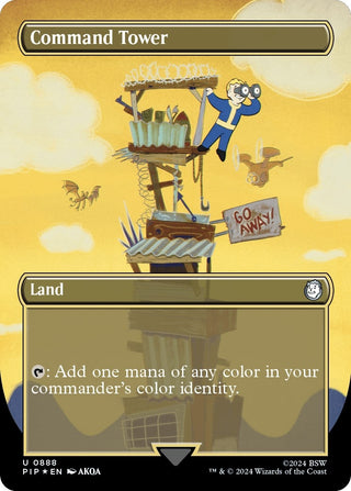 Command Tower (Borderless) (Surge Foil) (888) [PIP] - MTG Single