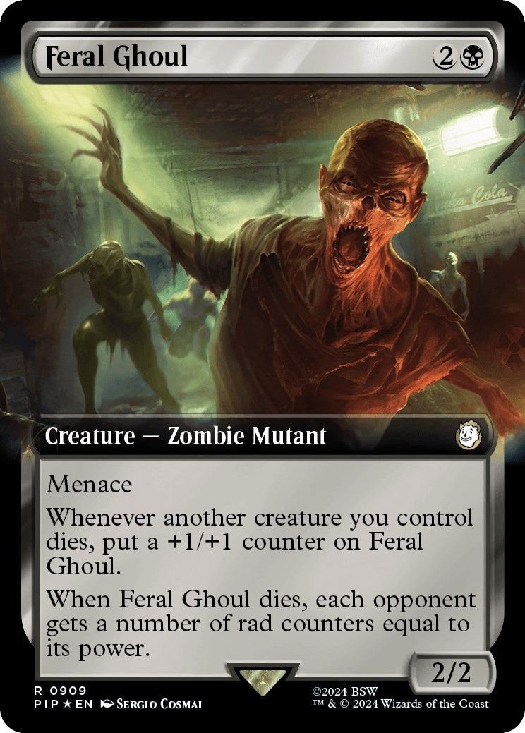 Feral Ghoul (Extended Art) (Surge Foil) (909) [PIP] - MTG Single