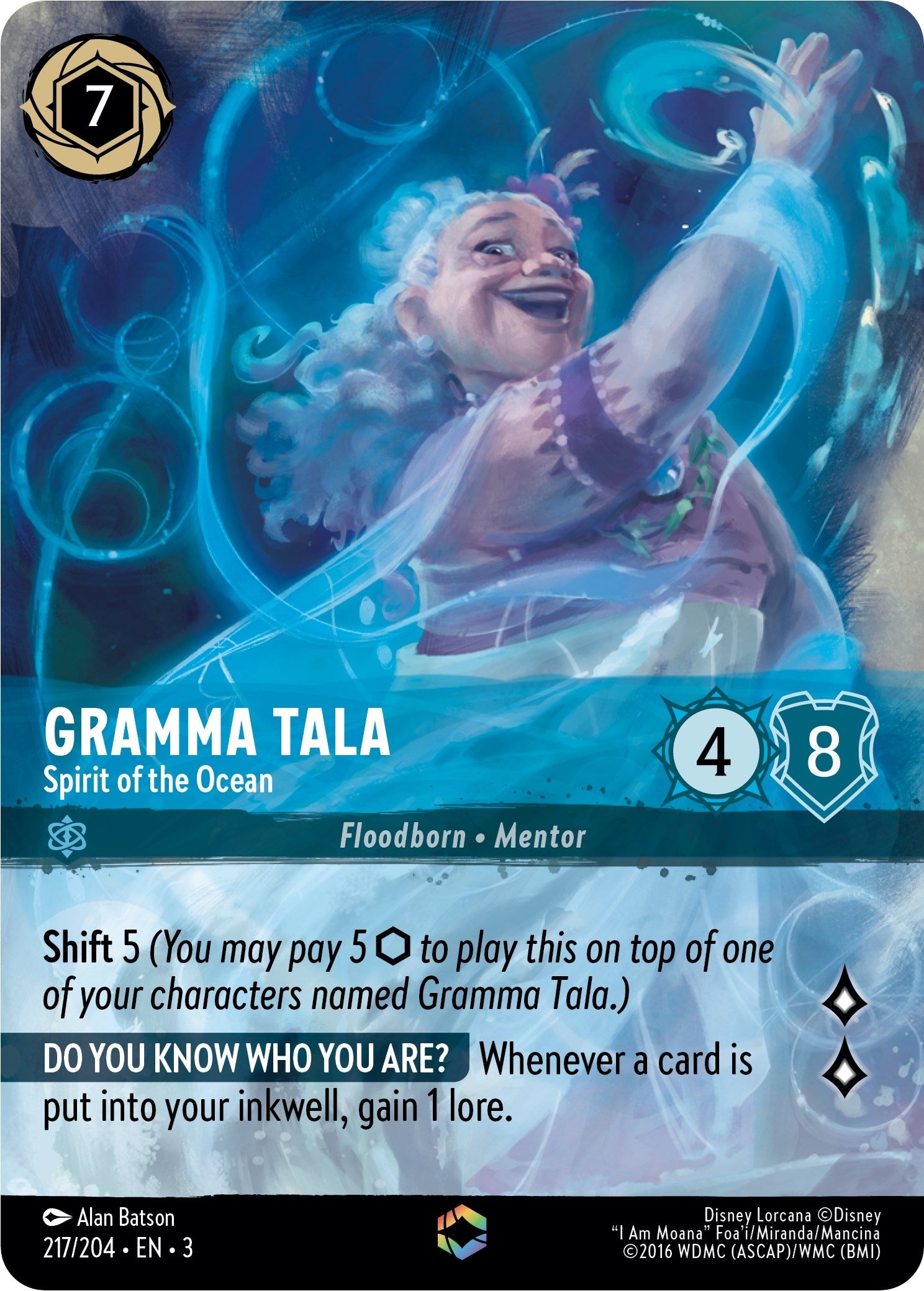 Gramma Tala - Spirit of the Ocean (Enchanted) (217) (3) - Disney Lorcana Single