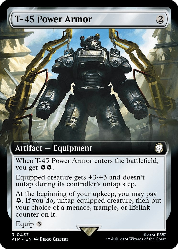 T-45 Power Armor (Extended Art) (437) [PIP] - MTG Single