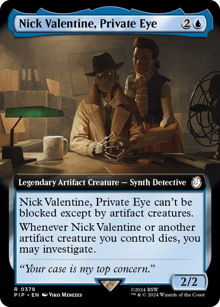 Nick Valentine Private Eye (Extended Art) (378) [PIP] - MTG Single