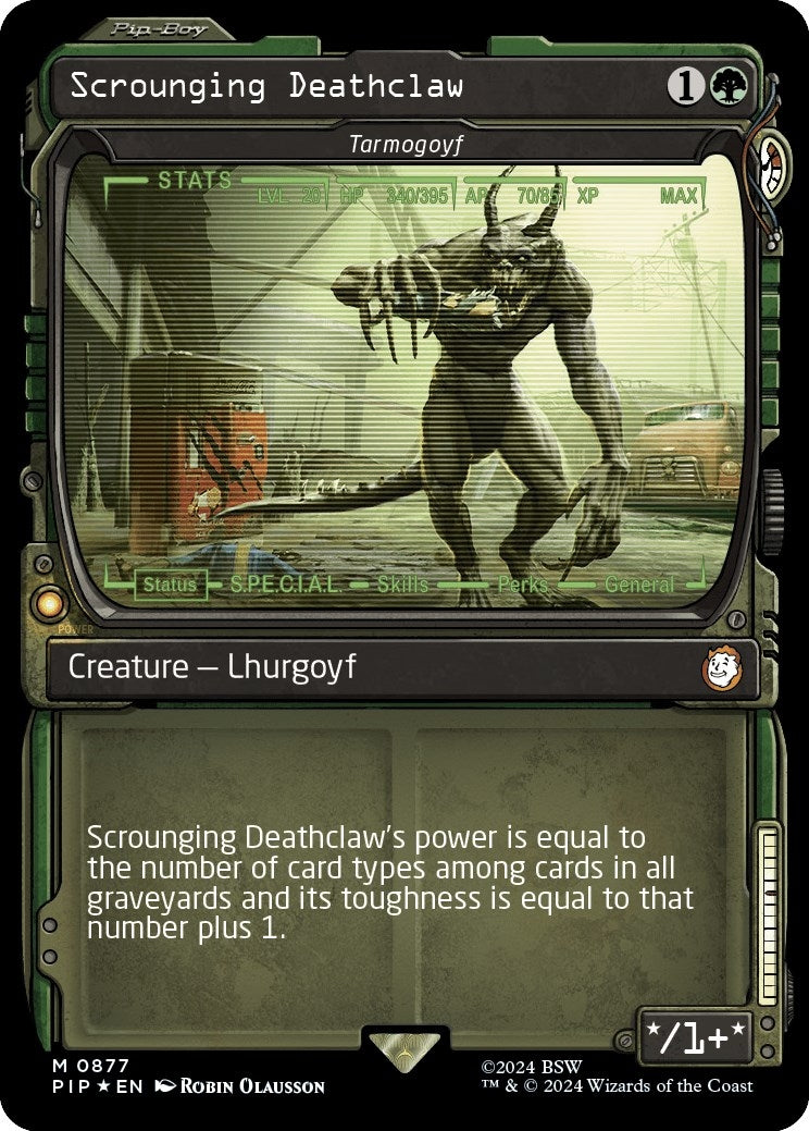 Scrounging Deathclaw - Tarmogoyf (Showcase) (Surge Foil) (877) [PIP] - MTG Single