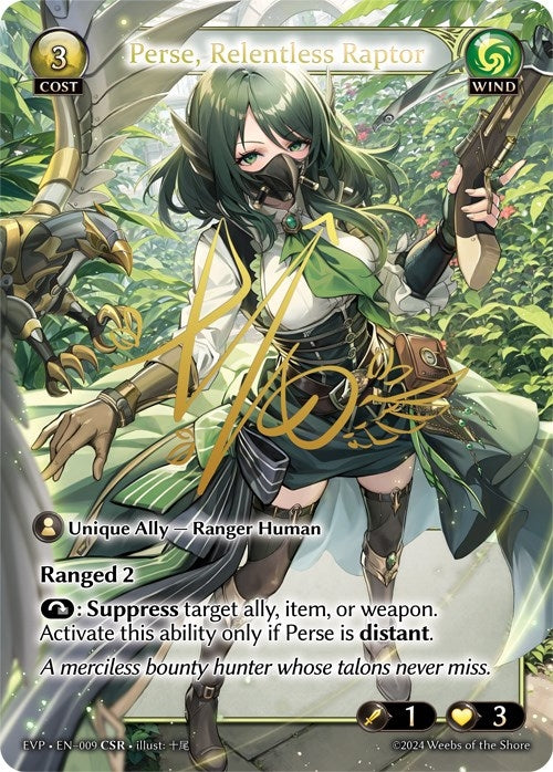 Image for Perse, Relentless Raptor (009) (Alchemical Revolution Event Pack) - Grand Archive TCG