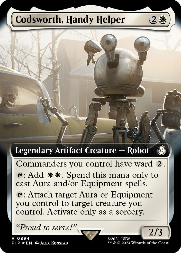 Codsworth Handy Helper (Extended Art) (Surge Foil) (894) [PIP] - MTG Single