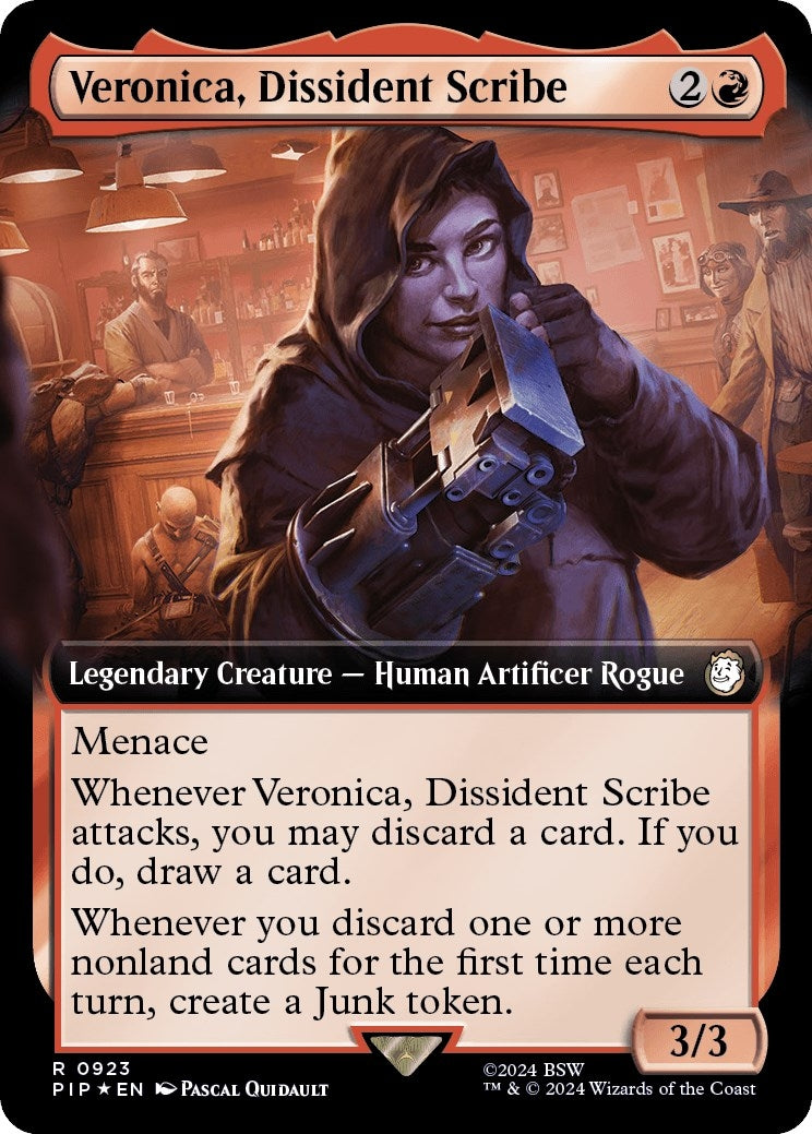 Veronica Dissident Scribe (Extended Art) (Surge Foil) (923) [PIP] - MTG Single