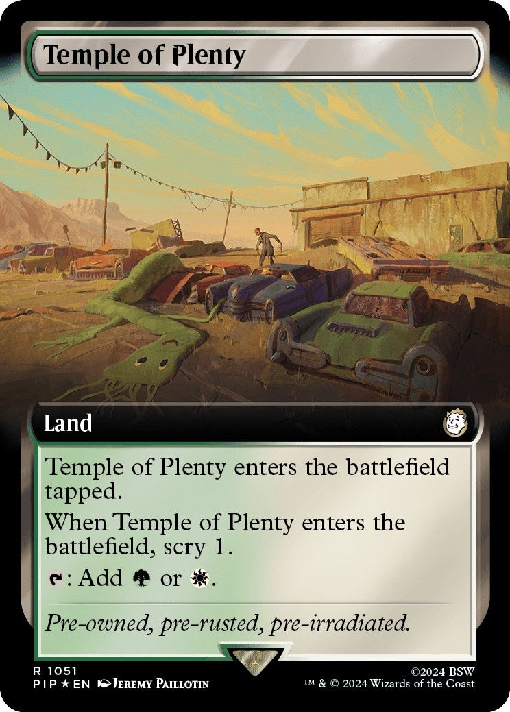 Temple of Plenty (Extended Art) (Surge Foil) (1051) [PIP] - MTG Single