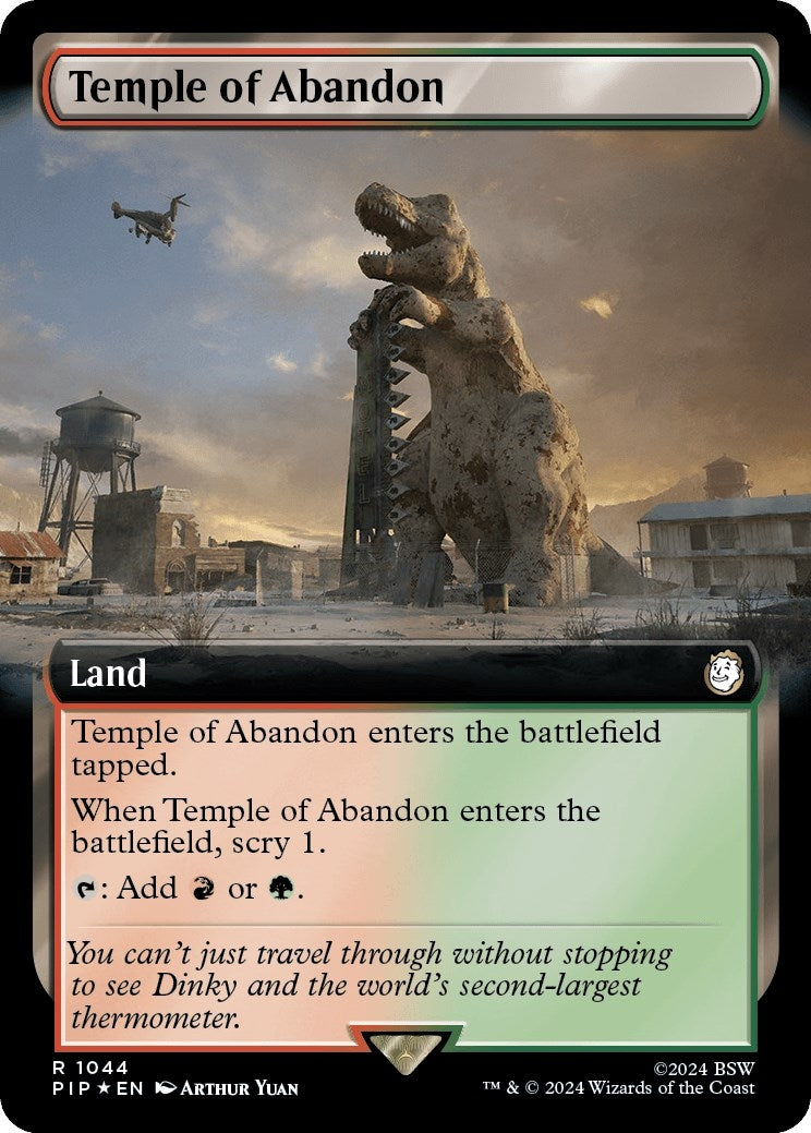 Temple of Abandon (Extended Art) (Surge Foil) (1044) [PIP] - MTG Single