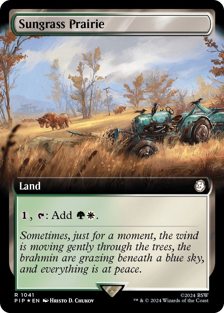 Sungrass Prairie (Extended Art) (Surge Foil) (1041) [PIP] - MTG Single