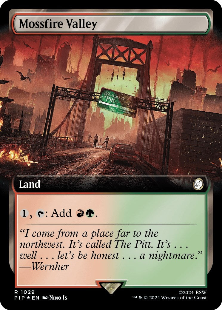 Mossfire Valley (Extended Art) (Surge Foil) (1029) [PIP] - MTG Single