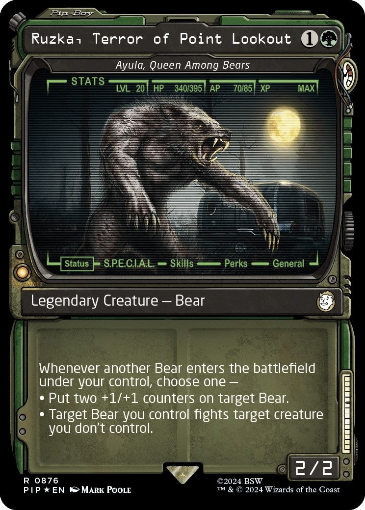 Ruzka Terror of Point Lookout - Ayula Queen Among Bears (Showcase) (Surge Foil) (876) [PIP] - MTG Single