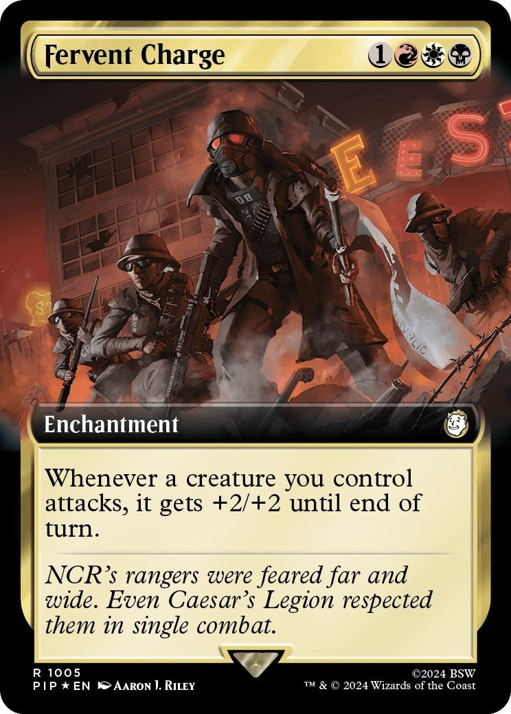 Fervent Charge (Extended Art) (Surge Foil) (1005) [PIP] - MTG Single