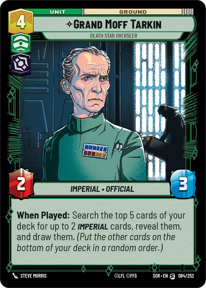 Grand Moff Tarkin - Death Star Overseer (84) (SOR) - Star Wars: Unlimited Single