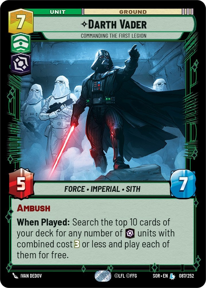 Darth Vader - Commanding the First Legion (87) (SOR) - Star Wars: Unlimited Single