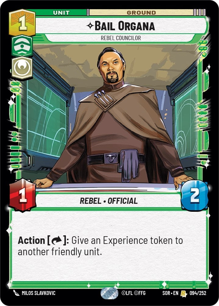 Bail Organa - Rebel Councilor (94) (SOR) - Star Wars: Unlimited Single