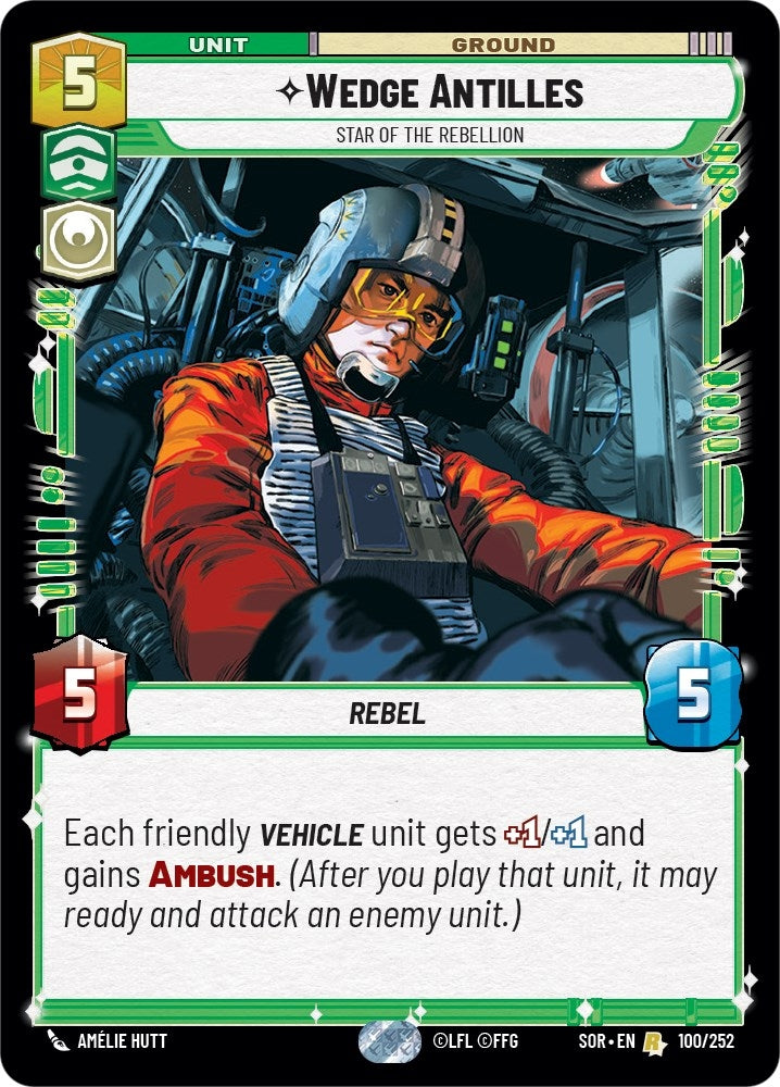 Wedge Antilles - Star of the Rebellion (100) (SOR) - Star Wars: Unlimited Single