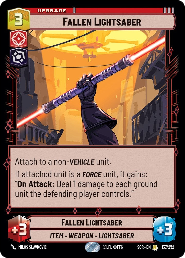 Fallen Lightsaber (137) (SOR) - Star Wars: Unlimited Single