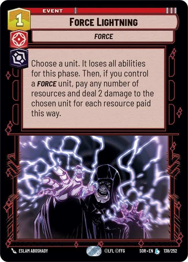 Force Lightning (138) (SOR) - Star Wars: Unlimited Single