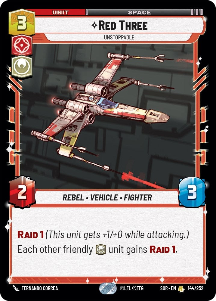 Red Three - Unstoppable (144) (SOR) - Star Wars: Unlimited Single