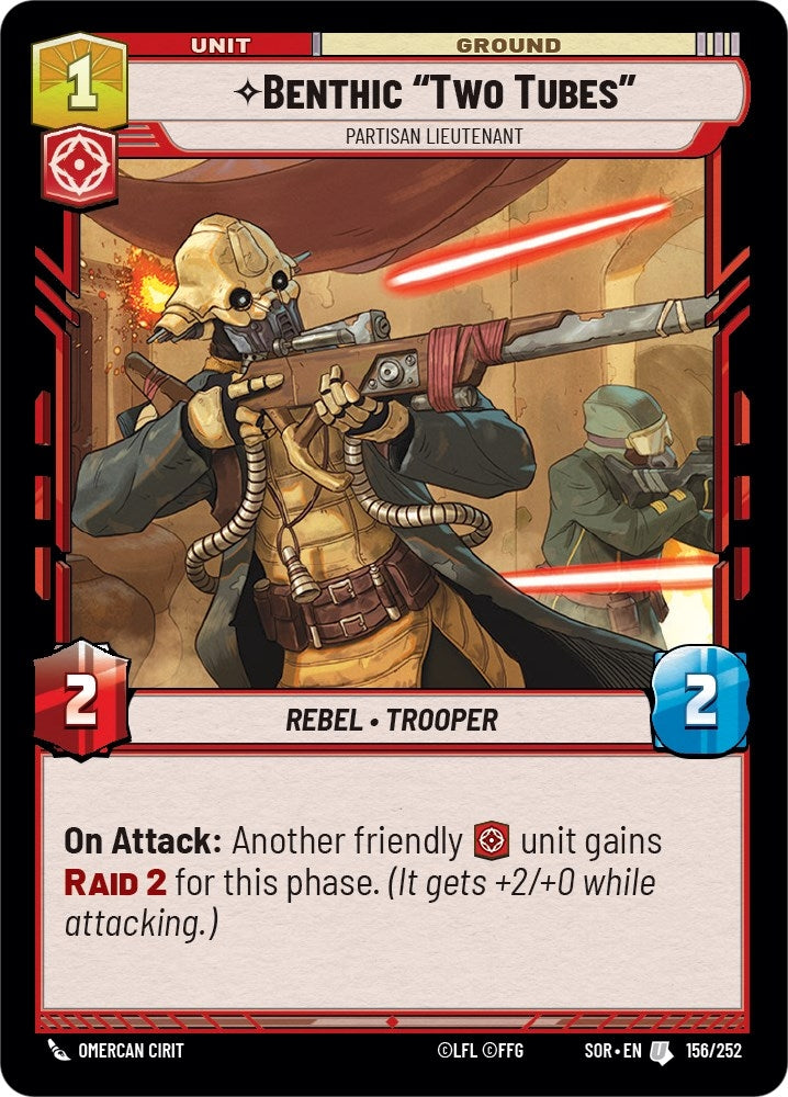 Benthic ’Two Tubes’ - Partisan Lieutenant (156) (SOR) - Star Wars: Unlimited Single