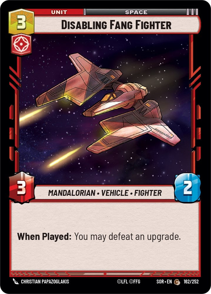 Disabling Fang Fighter (162) (SOR) - Star Wars: Unlimited Single