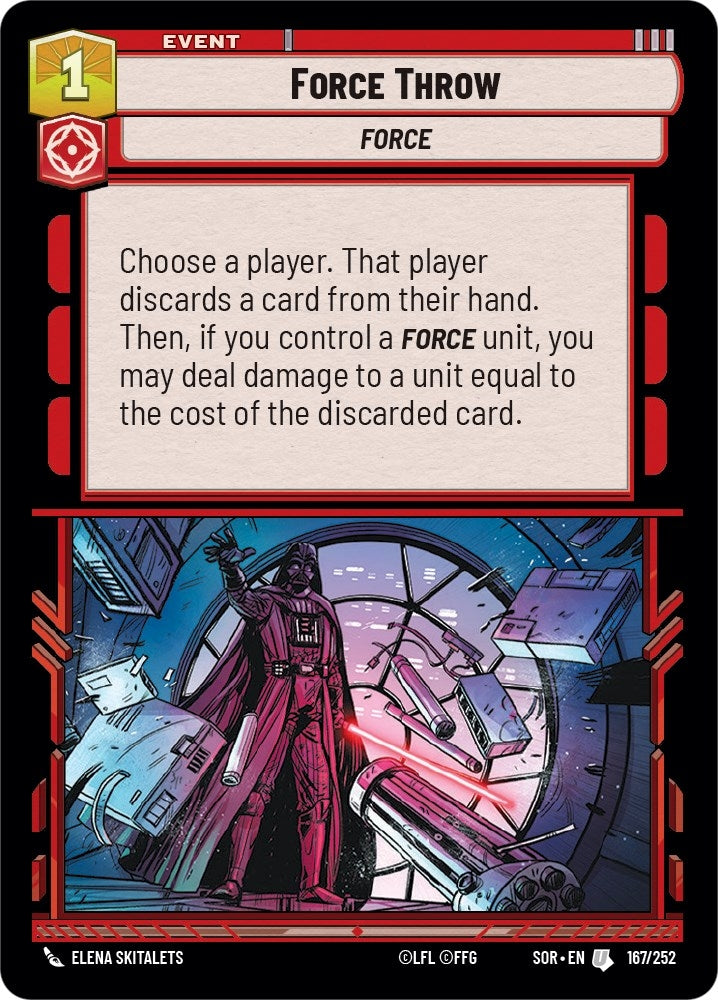 Force Throw (167) (SOR) - Star Wars: Unlimited Single