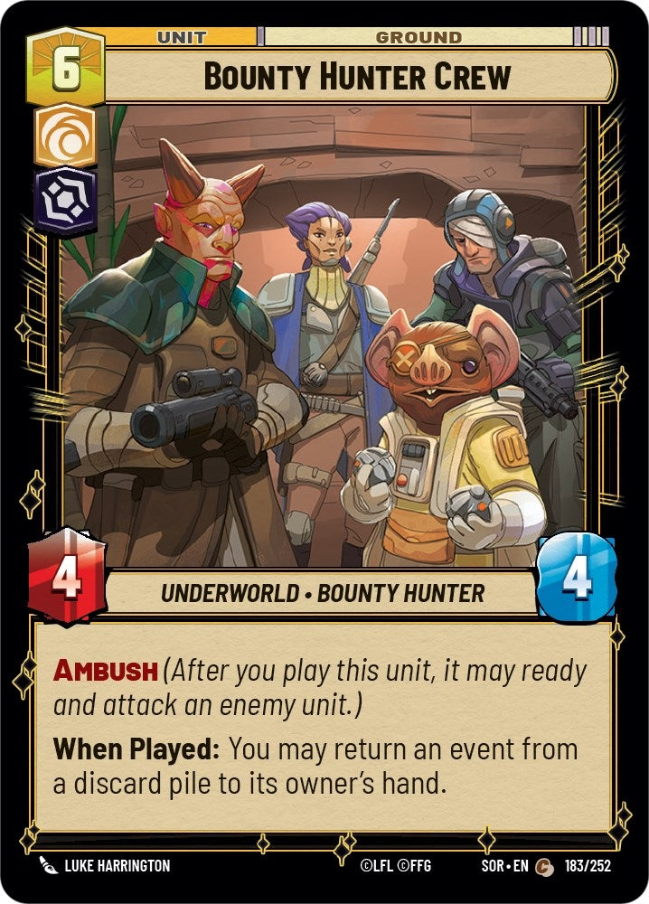 Bounty Hunter Crew (183) (SOR) - Star Wars: Unlimited Single