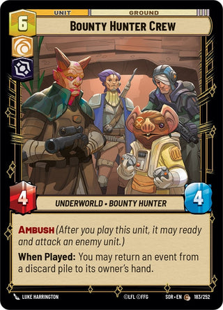 Bounty Hunter Crew (183) (SOR) - Star Wars: Unlimited Single