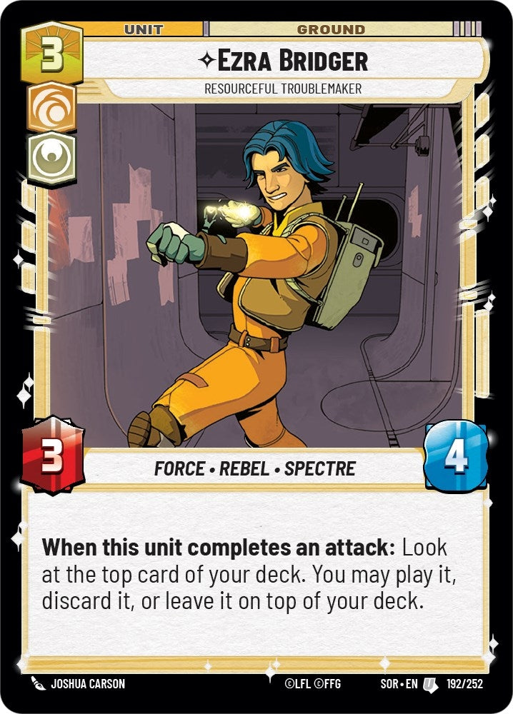 Ezra Bridger - Resourceful Troublemaker (192) (SOR) - Star Wars: Unlimited Single