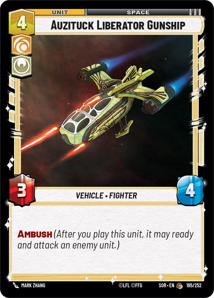 Auzituck Liberator Gunship (195) (SOR) - Star Wars: Unlimited Single