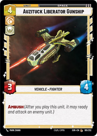Auzituck Liberator Gunship (195) (SOR) - Star Wars: Unlimited Single